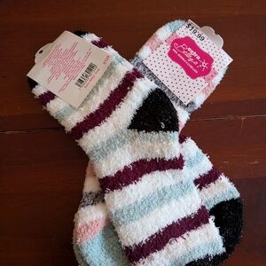 Cozy Striped Women's Socks - Black, White, Pink